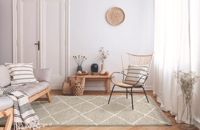 Dywan shaggy Blake romby beżowe 80 cm x 300 cm