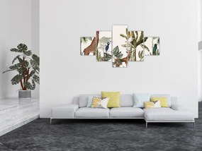 Obraz - Dżungla pełna zwierząt (125x70 cm)