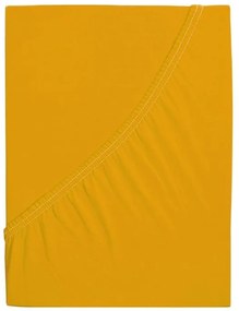 PrzytulneMieszkanie.pl Prześcieradło jersey z bawełny mako LUXORA żółte 180 x 200 cm