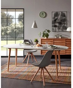 Biały rozkładany stół z białym blatem 90x120 cm Oqui – Kave Home