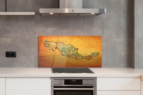 Panel nad Blat Kuchenny Kolorowa Mapa Kontynentów