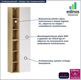 Biały półodkryty słupek łazienkowy R2-T12