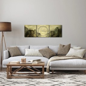 Obraz westernowego miasteczka (z zegarem) (90x30 cm)