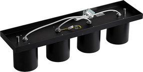 Nowoczesny plafon z reflektorami czarny 4-światła - Tubo