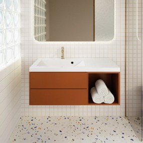 Umywalka wpuszczana w blat z konglomeratu WAVE 90 cm Lewa