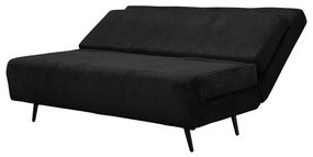 Antracytowa sztruksowa rozkładana sofa 140 cm Mallory – Støraa