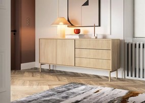 Komoda Avril II z 3 szufladami i 2 frontami w kolorze dąb cremona
