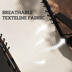 Outsunny Zestaw Ogrodowy 3-Częściowy z Leżakami i Stolikiem, Beżowy, 90x65x110 cm