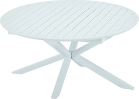 Stół ogrodowy okrągły rozkładany z aluminium dł. 150/200 cm - Biały - YOHA marki MYLIA