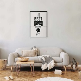 Plakat Best things in life 21x30 cm z ramą czarną bez marginesu ARTGEIST B