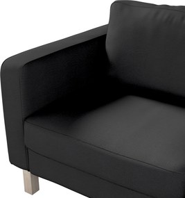 Pokrowiec na sofę Karlstad 2-osobową nierozkładaną krótki kolor czarny tkanina strukturalna