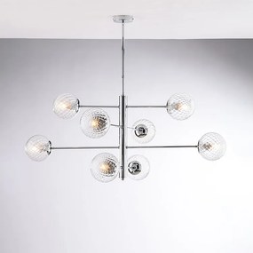 Lampa wisząca Demetra z polerowanego chromowanego żelaza 8 lamp 108 Ø103 BL279-8-CR