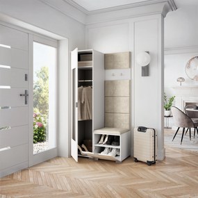 Masseno Garderoba VIRA 95/181/51 cm Nowoczesna Szafa do Przedpokoju Biała