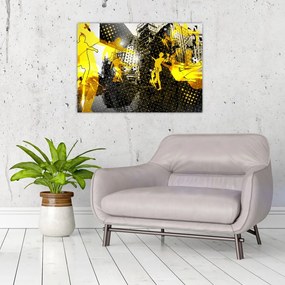 Obraz na szkle - Piłka nożna w wielkim mieście (70x50 cm)