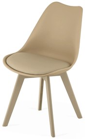 Beżowe krzesło BALI MARK z beżowymi nogami