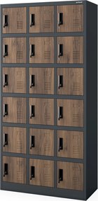 Szafa skrytkowa zamykana na klucz Eco Design Karol 90x40x185 cm, antracyt/orzech