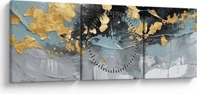 Obraz - Abstrakcja (z zegarem) (90x30 cm)
