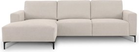 Beżowy narożnik z tkaniny szenilowej (lewostronny/z szezlongiem) Fabian – Scandic