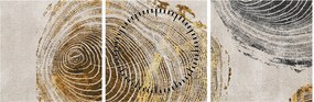 Obraz - Abstrakcja pnia (z zegarem) (90x30 cm)
