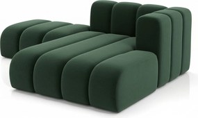 Szezlong z pufą Grand, tkanina Salvador, Zielony, Prawy