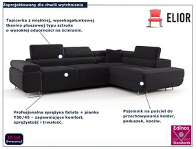 Grafitowy narożnik rozkładany z pojemnikiem R5-E75