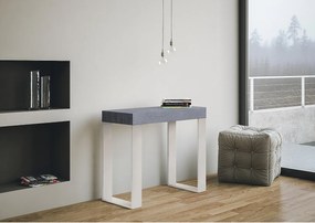 Konsola rozkładana 90x40/196 cm Tecno Small Orzech rama w kolorze Białym