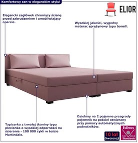 Dwuosobowe różowe łóżko z pojemnikiem N0-L57