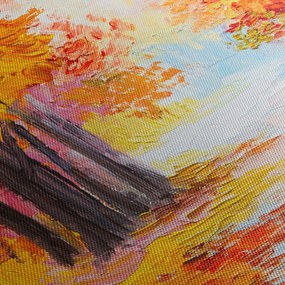 Obraz - Obraz olejny, kolorowa jesień (70x50 cm)