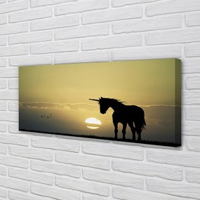 Fotoobraz na płótnie Jednorożec na Polu o Zachodzie Słońca