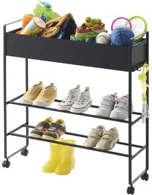 Czarna metalowa dziecięca szafka na buty 74,5x74,5x22 cm Tower – YAMAZAKI