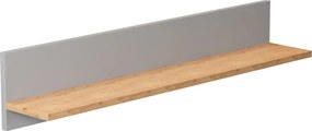 Klasyczna półka ścienna na książki szary + hikora T5-S51