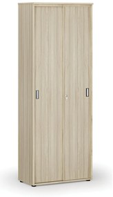 Szafa biurowa z drzwiami przesuwnymi PRIMO WOOD, 800 x 420 x 2128 mm, dąb naturalny