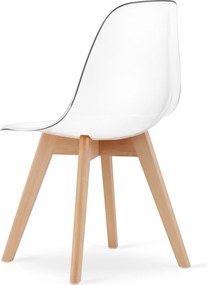 PROMOCJA Przezroczyste krzesło KITO z bukowymi nogami II gatunek