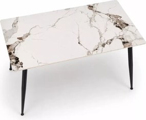 Stół Virgin 120x70 / 140x80 – luksusowy stół jadalniany ze spieku marmurowego z eleganckimi stalowymi nogami