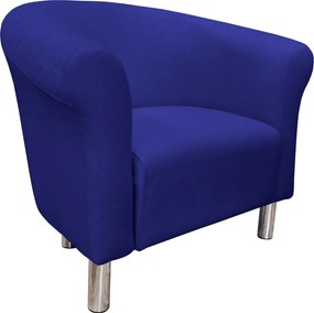 Fotel Milo tkanina Mikrofaza stylowy fotel do salonu i sypialni : Kolor nogi - Chrom, Kolor tkaniny - 15 MIKROFAZA, Wysokość nogi - 15 cm