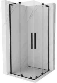 Mexen Velar L Duo kabina prysznicowa rozsuwana 100 x 100 cm, transparent, czarna - 871-100-100-02-03-70