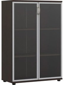Minimalistyczny regał biurowy z witryną wenge - Fendos