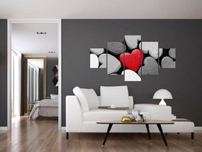 Obraz drewnianych serc (125x70 cm)