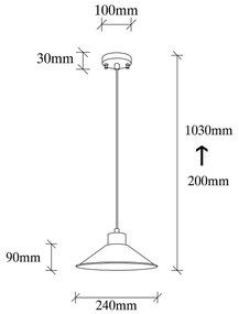 Lampa wisząca z metalowym kloszem ø 24 cm Gece – Opviq lights