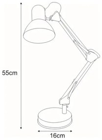 Czarna lampa biurkowa do pracowni - S273-Terla