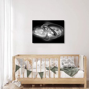 Obraz na szkle - nowoczesna szara abstrakcja (70x50 cm)