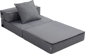 HOMCOM Rozkładana sofa Zdejmowany do czyszczenia Maksymalne obciążenie 100kg 70 cm x 70 cm x 61 cm Ciemnoszary | Aosom PL
