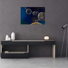 Obraz na szkle - bąbelki (70x50 cm)