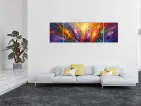Obraz - Abstrakcja kwiatów (170x50 cm)
