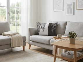 Poszewka na poduszkę z mikrofibry TIRSO 50x70 cm, szaro-biała
