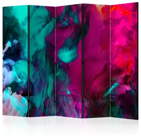 Parawan akustyczny Abstrakcje 225x172 cm 5-częściowy niebieski ARTGEIST B