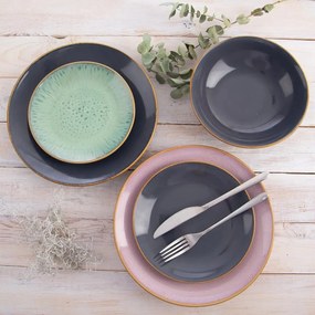 Orion Zestaw płytkich talerzy ceramicznych Glazeszary 27 cm, 6 szt.