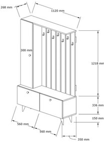 Zestaw do przedpokoju Lala Walnut