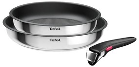 Patelnie zestaw 2 szt. z powłoką nieprzywierającą/z odpinaną rączką ze stali nierdzewnej ø 26 cm INGENIO Cook Eat L8813S75 – Tefal