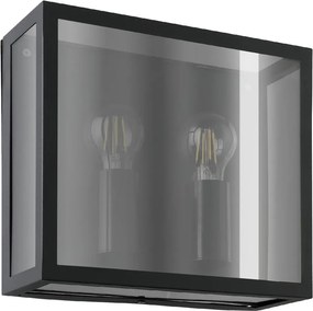 Eglo 31566 - Zewnętrzny kinkiet ALAMONTE SMOKE 2xE27/40W/230V IP44 czarny